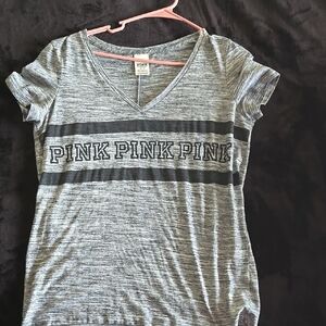 Gray and Black V-Neck T-Shirt